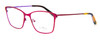 Profile View of Vera Bradley Lucy Designer Single Vision Prescription Rx Eyeglasses in Pop Art Pink Purple Ladies Cateye Full Rim Metal 54 mm