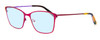 Profile View of Vera Bradley Lucy Designer Progressive Lens Blue Light Blocking Eyeglasses in Pop Art Pink Purple Ladies Cateye Full Rim Metal 54 mm