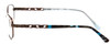 Side View of Vera Bradley Maya Designer Blue Light Blocking Eyeglasses in Java Crystals Floral Blue Brown Ladies Oval Full Rim Titanium 56 mm