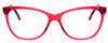 Front View of Vera Bradley Molly Designer Progressive Lens Prescription Rx Eyeglasses in Alpine Floral Crystal Red Purple Pink Ladies Cateye Full Rim Acetate 54 mm