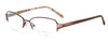 Profile View of Vera Bradley Vanessa Designer Single Vision Prescription Rx Eyeglasses in Make Me Blush Brown Copper Ladies Oval Semi-Rimless Metal 54 mm