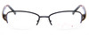 Front View of Vera Bradley Vanessa Semi-Rimless Reading Glasses Ribbons Satin Blue Black 54 mm