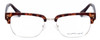 Profile View of Ernest Hemingway H4836-MTO Designer Progressive Lens Blue Light Blocking Eyeglasses in Matte Tortoise Havana Gold Unisex Classic Full Rim Metal 53 mm