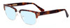 Profile View of Ernest Hemingway H4836-MTO Designer Progressive Lens Blue Light Blocking Eyeglasses in Matte Tortoise Havana Gold Unisex Classic Full Rim Metal 53 mm