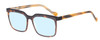Profile View of Ernest Hemingway H4899-TOB Designer Progressive Lens Blue Light Blocking Eyeglasses in Tortoise Havana Black Unisex Square Full Rim Acetate 53 mm