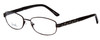 Profile View of Joan Collins JC9775-BRM Designer Blue Light Blocking Eyeglasses in Brown Marble Ladies Rectangle Full Rim Stainless Steel 52 mm
