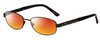 Profile View of Joan Collins JC9775-BRM Designer Polarized Sunglasses with Custom Cut Red Mirror Lenses in Brown Marble Ladies Rectangle Full Rim Stainless Steel 52 mm