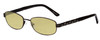 Profile View of Joan Collins JC9775-BRM Designer Polarized Reading Sunglasses with Custom Cut Powered Sun Flower Yellow Lenses in Brown Marble Ladies Rectangle Full Rim Stainless Steel 52 mm