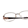 Close Up View of Joan Collins JC9785-GBU Designer Reading Eye Glasses with Custom Cut Powered Lenses in Gold Burgundy Red Ladies Rectangle Full Rim Stainless Steel 54 mm