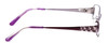 Side View of Joan Collins JC9785-LIL Designer Reading Eye Glasses with Custom Cut Powered Lenses in Lilac Purple Silver Ladies Rectangle Full Rim Stainless Steel 54 mm