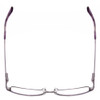 Top View of Joan Collins JC9785-LIL Designer Reading Eye Glasses with Custom Cut Powered Lenses in Lilac Purple Silver Ladies Rectangle Full Rim Stainless Steel 54 mm