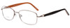 Profile View of Joan Collins JC9796-BRN Designer Reading Eye Glasses with Custom Cut Powered Lenses in Brown Crystals Ladies Square Full Rim Stainless Steel 57 mm