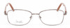 Front View of Joan Collins JC9796-BRN Designer Reading Eye Glasses with Custom Cut Powered Lenses in Brown Crystals Ladies Square Full Rim Stainless Steel 57 mm