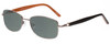Profile View of Joan Collins JC9796-BRN Designer Polarized Reading Sunglasses with Custom Cut Powered Smoke Grey Lenses in Brown Crystals Ladies Square Full Rim Stainless Steel 57 mm