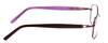 Side View of Joan Collins JC9796-BUR Designer Bi-Focal Prescription Rx Eyeglasses in Burgundy Red Lilac Purple Crystals Ladies Square Full Rim Stainless Steel 57 mm