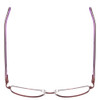Top View of Joan Collins JC9796-BUR Designer Bi-Focal Prescription Rx Eyeglasses in Burgundy Red Lilac Purple Crystals Ladies Square Full Rim Stainless Steel 57 mm
