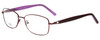 Profile View of Joan Collins JC9796-BUR Designer Progressive Lens Blue Light Blocking Eyeglasses in Burgundy Red Lilac Purple Crystals Ladies Square Full Rim Stainless Steel 57 mm