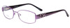 Profile View of Joan Collins JC9798-PUR Designer Bi-Focal Prescription Rx Eyeglasses in Purple Crystals Ladies Square Full Rim Stainless Steel 54 mm