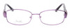 Front View of Joan Collins JC9798-PUR Designer Bi-Focal Prescription Rx Eyeglasses in Purple Crystals Ladies Square Full Rim Stainless Steel 54 mm