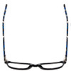 Top View of Marie Claire MC6203-BLK Designer Bi-Focal Prescription Rx Eyeglasses in Black Marble Crystal Blue Ladies Classic Full Rim Acetate 51 mm