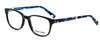 Profile View of Marie Claire MC6203-BLK Designer Bi-Focal Prescription Rx Eyeglasses in Black Marble Crystal Blue Ladies Classic Full Rim Acetate 51 mm