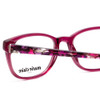 Close Up View of Marie Claire MC6203-PLU Designer Reading Glasses Plum Purple Crystal Pink 51 mm