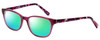 Profile View of Marie Claire MC6203-PLU Designer Polarized Reading Sunglasses with Custom Cut Powered Green Mirror Lenses in Plum Purple Crystal Pink Ladies Classic Full Rim Acetate 51 mm