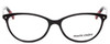 Front View of Marie Claire MC6205-BLK Designer Reading Eye Glasses with Custom Cut Powered Lenses in Black Red Ladies Cateye Full Rim Acetate 54 mm