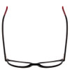 Top View of Marie Claire MC6205-BLK Designer Reading Eye Glasses with Custom Cut Powered Lenses in Black Red Ladies Cateye Full Rim Acetate 54 mm
