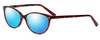 Profile View of Marie Claire MC6205-TOR Designer Polarized Reading Sunglasses with Custom Cut Powered Blue Mirror Lenses in Tortoise Havana Brown Gold Ladies Cateye Full Rim Acetate 54 mm