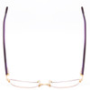 Top View of Marie Claire MC6207 Cateye .5-Rimless Designer Reading Glasses Purple Gold 53 mm