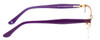 Side View of Marie Claire MC6207-GRP Designer Reading Eye Glasses with Custom Cut Powered Lenses in Grape Purple Gold Ladies Cateye Semi-Rimless Stainless Steel 53 mm