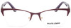 Front View of Marie Claire MC6207-GRP Designer Single Vision Prescription Rx Eyeglasses in Grape Purple Gold Ladies Cateye Semi-Rimless Stainless Steel 53 mm