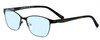 Profile View of Marie Claire MC6208-BLK Designer Progressive Lens Blue Light Blocking Eyeglasses in Black Green Ladies Cateye Full Rim Stainless Steel 52 mm