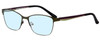Profile View of Marie Claire MC6208-FOR Designer Progressive Lens Blue Light Blocking Eyeglasses in Forest Green Brown Ladies Cateye Full Rim Stainless Steel 52 mm