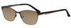 Profile View of Marie Claire MC6208-FOR Designer Polarized Sunglasses with Custom Cut Amber Brown Lenses in Forest Green Brown Ladies Cateye Full Rim Stainless Steel 52 mm