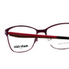 Close Up View of Marie Claire MC6208-GRP Cateye Designer Reading Glasses in Purple Red Black 52mm