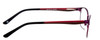 Side View of Marie Claire MC6208-GRP Designer Blue Light Blocking Eyeglasses in Grape Purple Red Black Ladies Cateye Full Rim Stainless Steel 52 mm