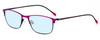 Profile View of Marie Claire MC6213-FUS Designer Progressive Lens Blue Light Blocking Eyeglasses in Fuchsia Hot Pink Purple Ladies Cateye Full Rim Stainless Steel 52 mm