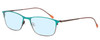 Profile View of Marie Claire MC6213-TLE Designer Blue Light Blocking Eyeglasses in Teal Green Blue Ladies Cateye Full Rim Stainless Steel 52 mm