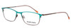 Profile View of Marie Claire MC6213-TLE Designer Progressive Lens Blue Light Blocking Eyeglasses in Teal Green Blue Ladies Cateye Full Rim Stainless Steel 52 mm