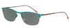 Profile View of Marie Claire MC6213-TLE Designer Polarized Sunglasses with Custom Cut Smoke Grey Lenses in Teal Green Blue Ladies Cateye Full Rim Stainless Steel 52 mm
