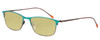 Profile View of Marie Claire MC6213-TLE Designer Polarized Reading Sunglasses with Custom Cut Powered Sun Flower Yellow Lenses in Teal Green Blue Ladies Cateye Full Rim Stainless Steel 52 mm