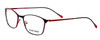 Profile View of Marie Claire MC6214-BKR Designer Progressive Lens Blue Light Blocking Eyeglasses in Black Red Ladies Cateye Full Rim Stainless Steel 54 mm