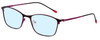 Profile View of Marie Claire MC6214-PFS Designer Blue Light Blocking Eyeglasses in Purple Fuchsia Hot Pink Ladies Cateye Full Rim Stainless Steel 54 mm