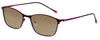Profile View of Marie Claire MC6214-PFS Designer Polarized Sunglasses with Custom Cut Amber Brown Lenses in Purple Fuchsia Hot Pink Ladies Cateye Full Rim Stainless Steel 54 mm