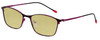 Profile View of Marie Claire MC6214-PFS Designer Polarized Reading Sunglasses with Custom Cut Powered Sun Flower Yellow Lenses in Purple Fuchsia Hot Pink Ladies Cateye Full Rim Stainless Steel 54 mm