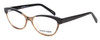 Profile View of Marie Claire MC6215-BKB Designer Progressive Lens Prescription Rx Eyeglasses in Black Brown Crystal Fade Ladies Cateye Full Rim Acetate 55 mm