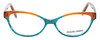 Front View of Marie Claire MC6215-BTU Designer Reading Eye Glasses with Custom Cut Powered Lenses in Brown Turquoise Blue Crystal Fade Ladies Cateye Full Rim Acetate 55 mm