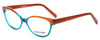 Profile View of Marie Claire MC6215-BTU Designer Progressive Lens Blue Light Blocking Eyeglasses in Brown Turquoise Blue Crystal Fade Ladies Cateye Full Rim Acetate 55 mm